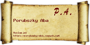 Porubszky Aba névjegykártya